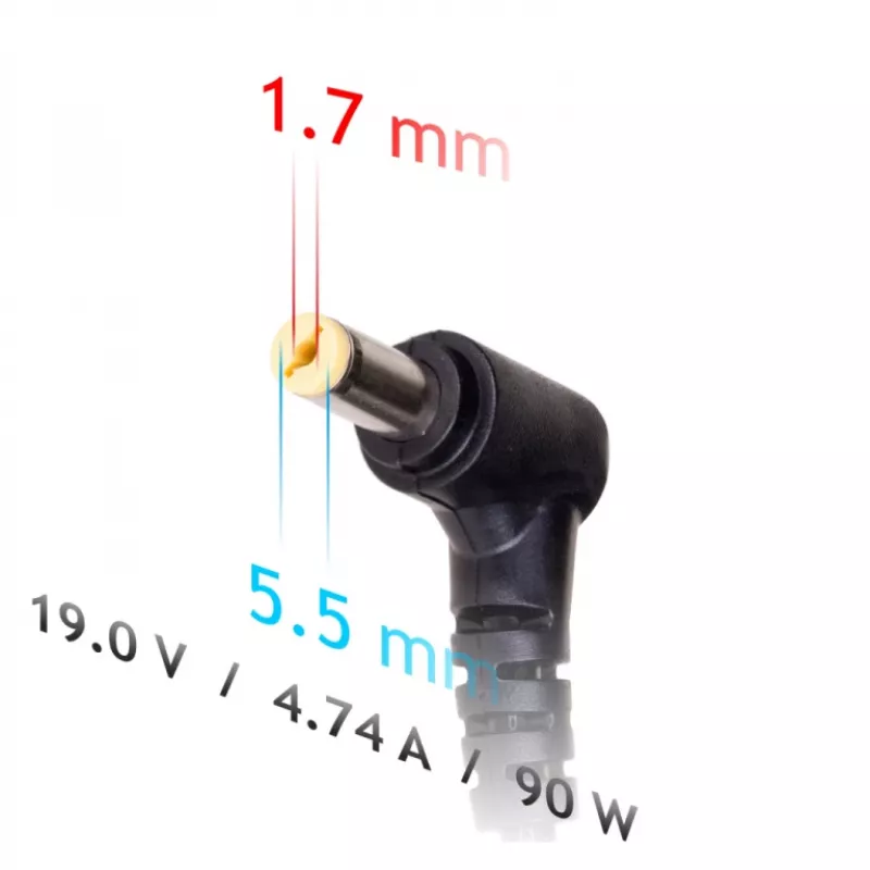 AKYGA Notebook-Netzteil - 19V/4,74A, 90W Leistung und 5,5*1,7 mm Stecker