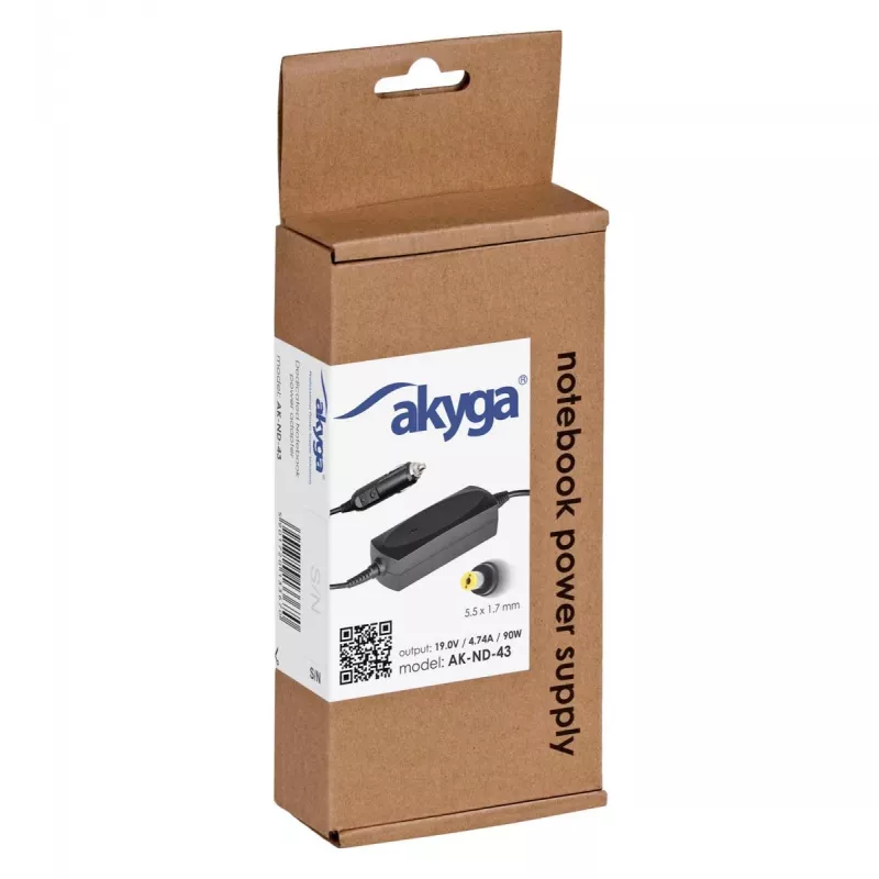 AKYGA Notebook-Netzteil - 19V/4,74A, 90W Leistung und 5,5*1,7 mm Stecker