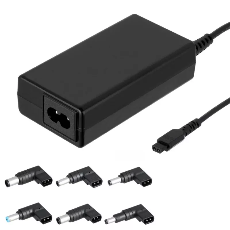 Indoor-Ladegerät Akyga AK-NU-12 für Laptops, 65 W, Ausgang 1–3,5 V, Eingang 18,5–20 V, AC, schwarz