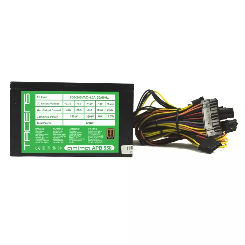 Tacens APB550B Netzteil 550 W 20+4 pin ATX ATX Schwarz