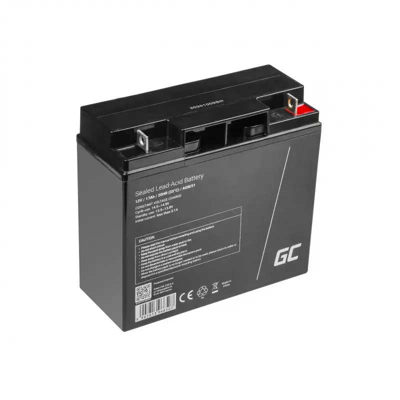 Versiegelte Blei-Säure-Batterie Grün Cell AGM51 12 V 17 Ah, VRLA, wartungsfrei, 167×77×181 mm, 4,8 kg