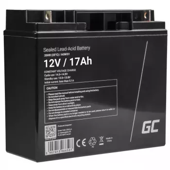 Versiegelte Blei-Säure-Batterie Grün Cell AGM51 12 V 17 Ah, VRLA, wartungsfrei, 167×77×181 mm, 4,8 kg