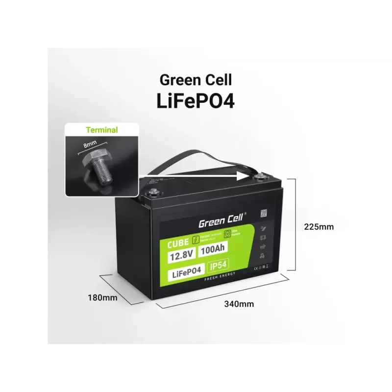 USV-Batterie Grün Cell LFPGC12V100AH Lithium-Eisenphosphat 12,8V 100Ah