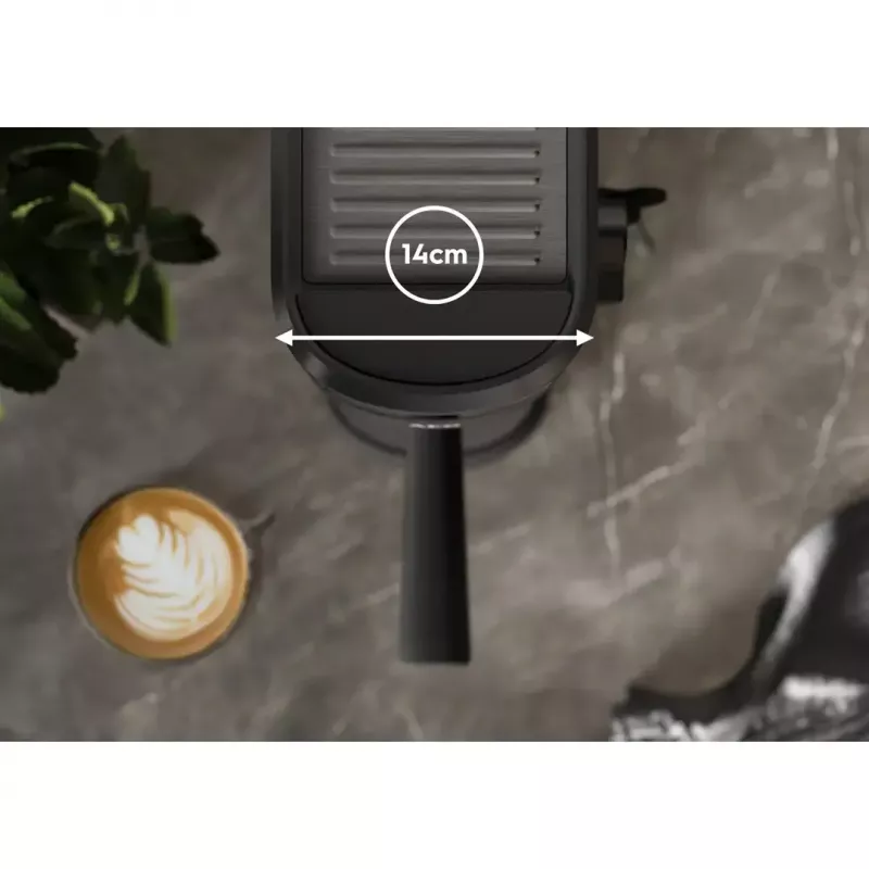 Espressomaschine AEG EC6-1-6BST, manuell, Tischgerät, 1,0 l Wassertank, 15 bar, Milchaufschäumer, 1450 W, Touch-Bedienung, schwarz