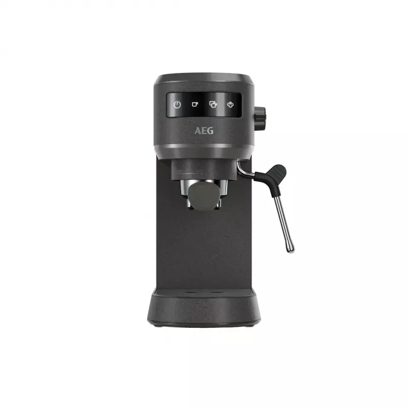 Espressomaschine AEG EC6-1-6BST, manuell, Tischgerät, 1,0 l Wassertank, 15 bar, Milchaufschäumer, 1450 W, Touch-Bedienung, schwarz