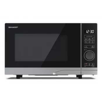 Sharp YC-PS204AE-S Mikrowelle, freistehend, 20 l, 700 W, 10 Leistungsstufen, halbdigitale Steuerung, silber