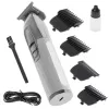 Barttrimmer Adler AD 2836S, kabelloser Lithium-Akku, 0,9–6 mm, 4 Längenstufen, Edelstahlklingen, silber