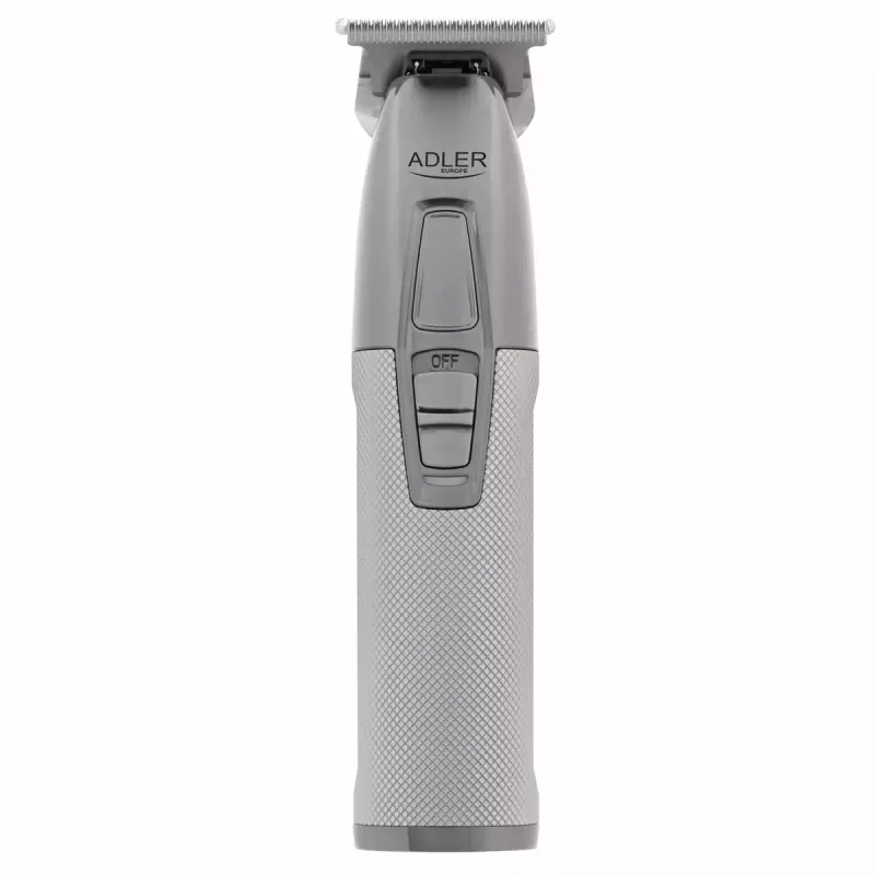 Barttrimmer Adler AD 2836S, kabelloser Lithium-Akku, 0,9–6 mm, 4 Längenstufen, Edelstahlklingen, silber