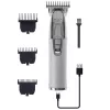 Barttrimmer Adler AD 2836S, kabelloser Lithium-Akku, 0,9–6 mm, 4 Längenstufen, Edelstahlklingen, silber