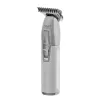 Barttrimmer Adler AD 2836S, kabelloser Lithium-Akku, 0,9–6 mm, 4 Längenstufen, Edelstahlklingen, silber