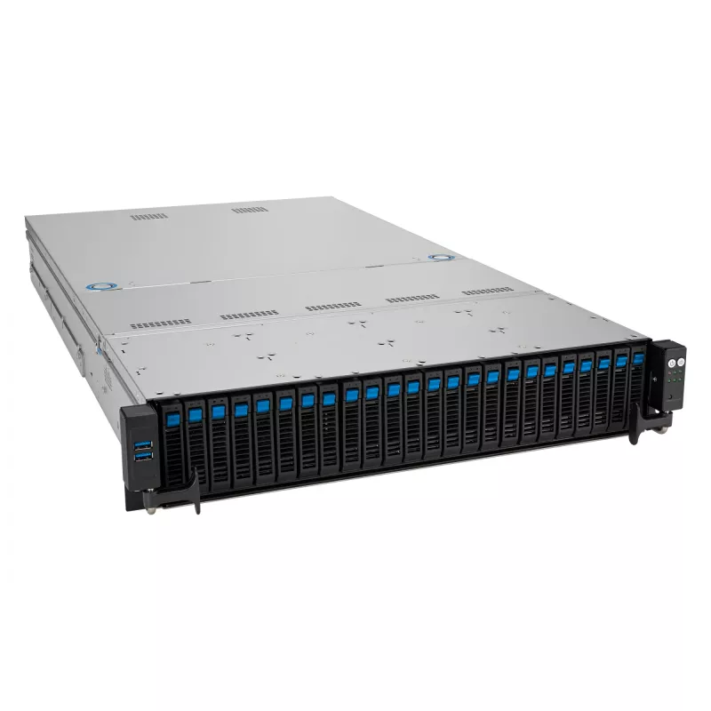 ASUS RS521A-E12-RS24U Socket SP5 Rack (2U) Schwarz, Silber