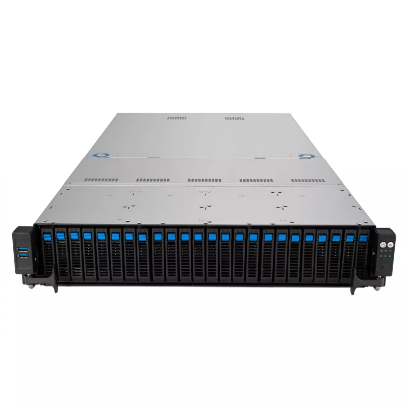 ASUS RS521A-E12-RS24U Socket SP5 Rack (2U) Schwarz, Silber