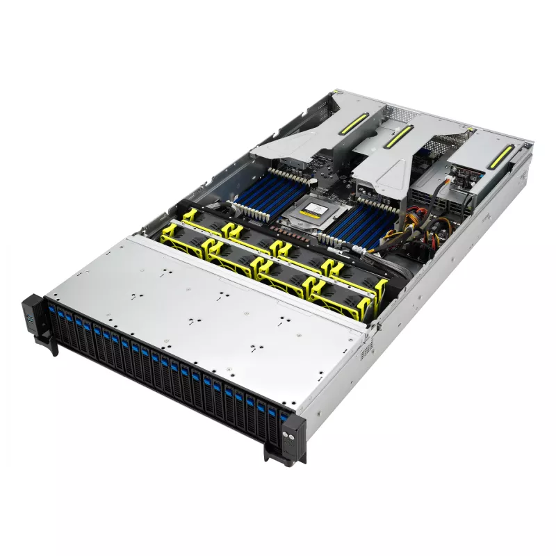 ASUS RS521A-E12-RS24U Socket SP5 Rack (2U) Schwarz, Silber
