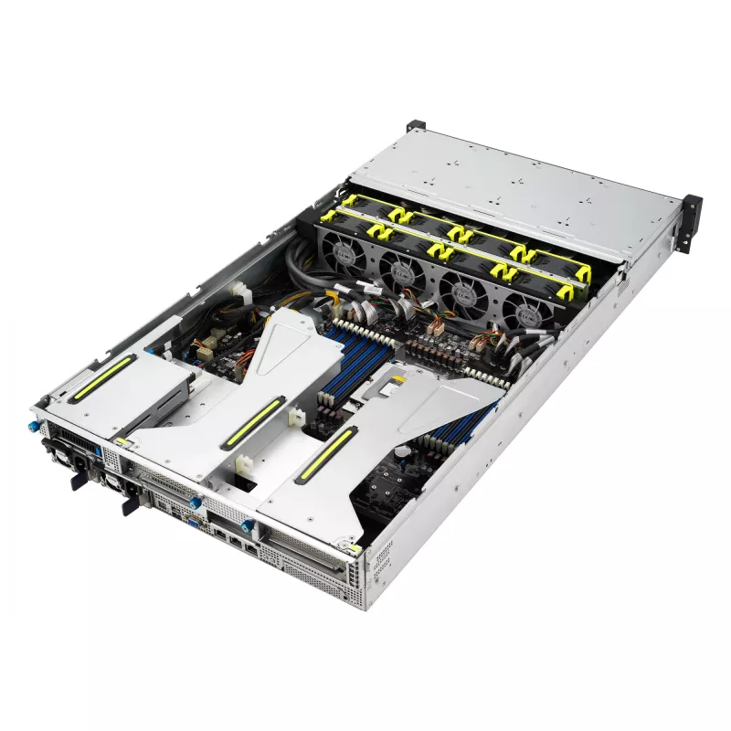 ASUS RS521A-E12-RS24U Socket SP5 Rack (2U) Schwarz, Silber