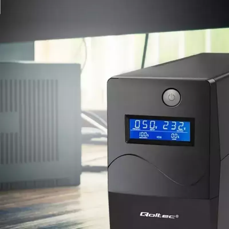 Unterbrechungsfreie Stromversorgung Qoltec Monolith 0,85 kVA 480 W 2 AC-Steckdosen