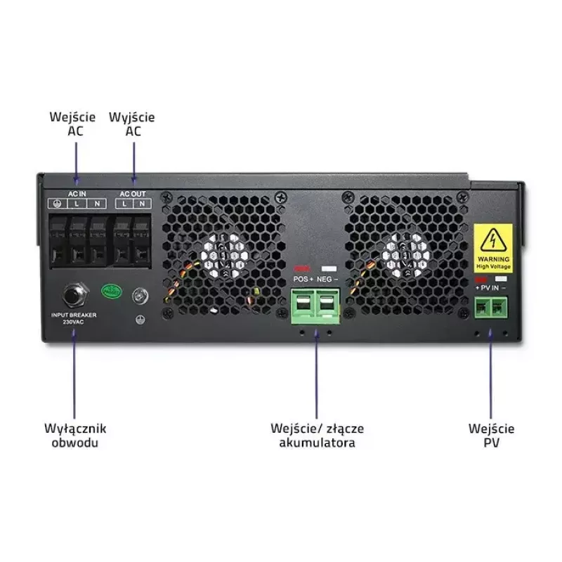 Qoltec 53886 Off-Grid-Hybrid-Solarwechselrichter, 3,5 kW, 100 A MPPT, 24 V, reine Sinuswelle