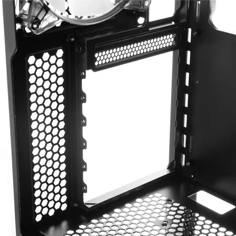 PC-Gehäuse MODECOM AMIRANI ARGB Midi Tower, schwarz, Temperglas, 2x200mm Front- + 1x120mm Rücklüfter, USB-A 2x, USB-C 1x, unterstützt ATX/ITX, GPU bis 35 cm