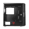 PC-Gehäuse MODECOM AMIRANI ARGB Midi Tower, schwarz, Temperglas, 2x200mm Front- + 1x120mm Rücklüfter, USB-A 2x, USB-C 1x, unterstützt ATX/ITX, GPU bis 35 cm