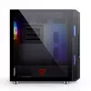 PC-Gehäuse MODECOM AMIRANI ARGB Midi Tower, schwarz, Temperglas, 2x200mm Front- + 1x120mm Rücklüfter, USB-A 2x, USB-C 1x, unterstützt ATX/ITX, GPU bis 35 cm