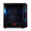 PC-Gehäuse MODECOM AMIRANI ARGB Midi Tower, schwarz, Temperglas, 2x200mm Front- + 1x120mm Rücklüfter, USB-A 2x, USB-C 1x, unterstützt ATX/ITX, GPU bis 35 cm