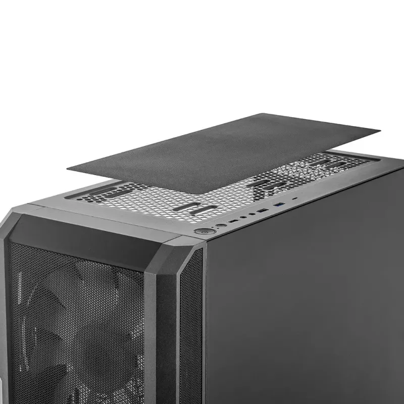 PC-Gehäuse MODECOM AMIRANI ARGB Midi Tower, schwarz, Temperglas, 2x200mm Front- + 1x120mm Rücklüfter, USB-A 2x, USB-C 1x, unterstützt ATX/ITX, GPU bis 35 cm