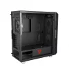 PC-Gehäuse MODECOM AMIRANI ARGB Midi Tower, schwarz, Temperglas, 2x200mm Front- + 1x120mm Rücklüfter, USB-A 2x, USB-C 1x, unterstützt ATX/ITX, GPU bis 35 cm