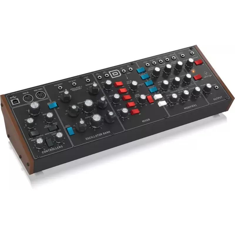 Synthesizer Behringer Model D Schwarz Gehäusefarbe Schwarz Stromquelle DC AC