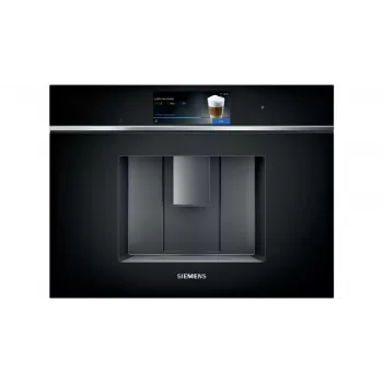 Einbau-Espressomaschine Siemens CT718L1B0 – 2,4-Liter-Wassertank, 19 bar, integriertes Mahlwerk und Milchaufschäumer, TFT-Touchdisplay, schwarz