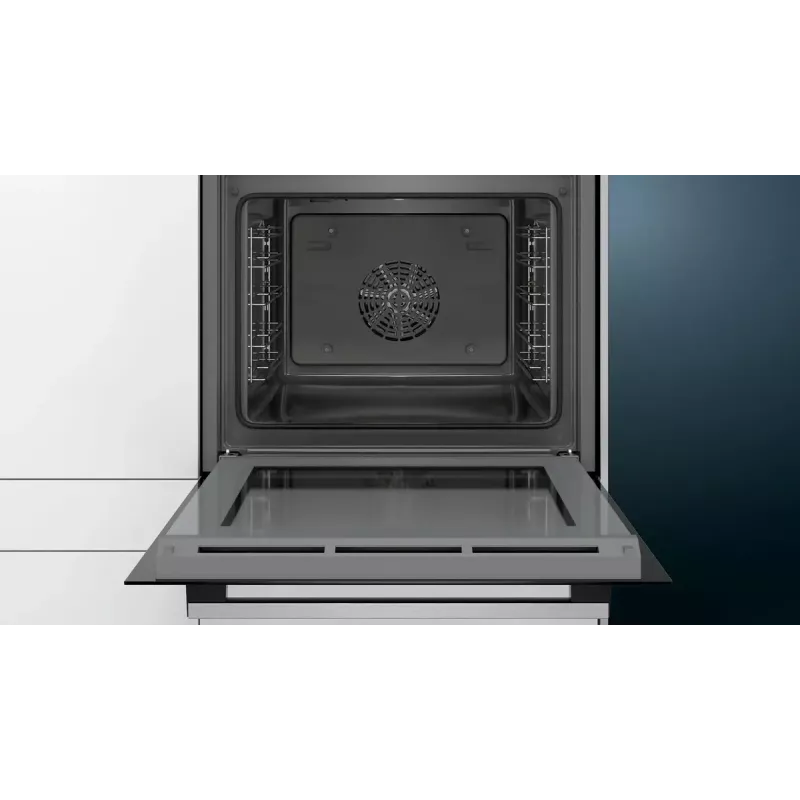 Einbau-Elektrobackofen Siemens iQ500 HR538ABS1, 71 L, schwarz, Edelstahl, LCD-Display