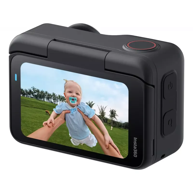 Action-Sportkamera Insta360 GO Ultra Standard Schwarz – 4K Ultra HD 3840×2880, 1/1,28-Zoll-Sensor, 240 fps, Wi‑Fi, integrierte Anzeige, MicroSD, 52,9 g