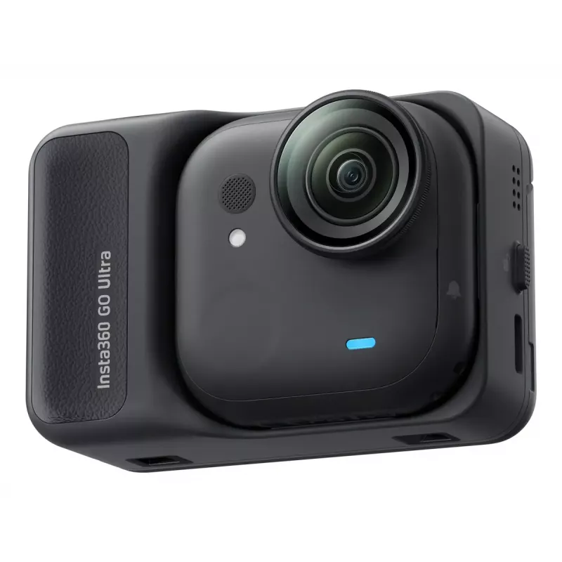 Action-Sportkamera Insta360 GO Ultra Standard Schwarz – 4K Ultra HD 3840×2880, 1/1,28-Zoll-Sensor, 240 fps, Wi‑Fi, integrierte Anzeige, MicroSD, 52,9 g