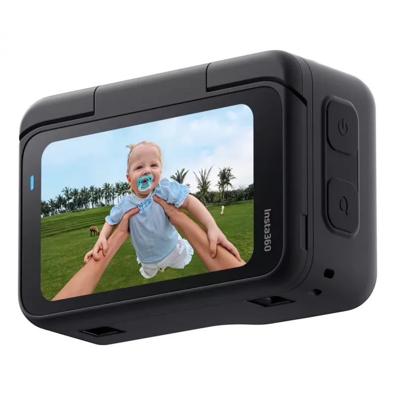 Action-Sportkamera Insta360 GO Ultra Standard Schwarz – 4K Ultra HD 3840×2880, 1/1,28-Zoll-Sensor, 240 fps, Wi‑Fi, integrierte Anzeige, MicroSD, 52,9 g