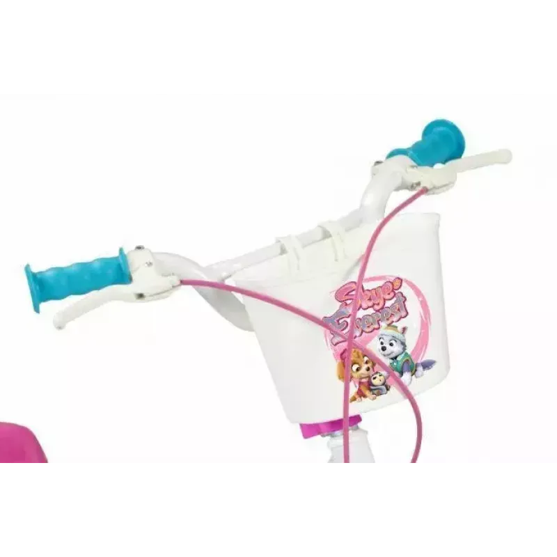 Kinderfahrrad Toimsa 16 Zoll Modell 1681 — Stahlrahmen, luftgefüllte 16-Zoll-Räder, Vorder- und Hinterrad-Felgenbremsen, mit Stützrädern und Korb (PAW Patrol)