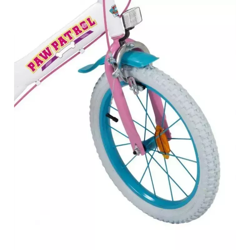 Kinderfahrrad Toimsa 16 Zoll Modell 1681 — Stahlrahmen, luftgefüllte 16-Zoll-Räder, Vorder- und Hinterrad-Felgenbremsen, mit Stützrädern und Korb (PAW Patrol)