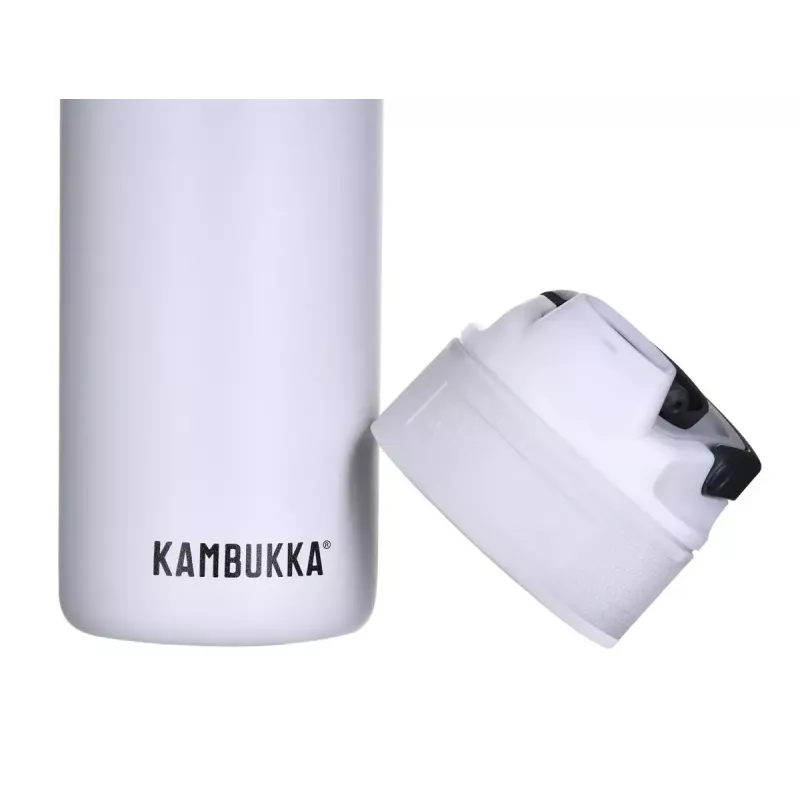 Isolierflasche Kambukka Elton 600 ml Kreideweiß – Vakuumflasche, 18/8 Edelstahl, auslaufsicher, Snapclean-Deckel