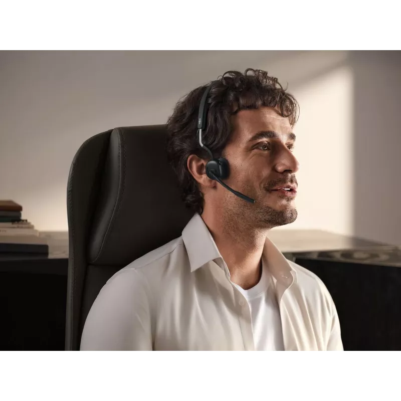 SHOKZ OpenMeet UC Kabelloser Bluetooth-Knochenleitungs-Videokonferenz-Headset mit USB-A-Adapter
