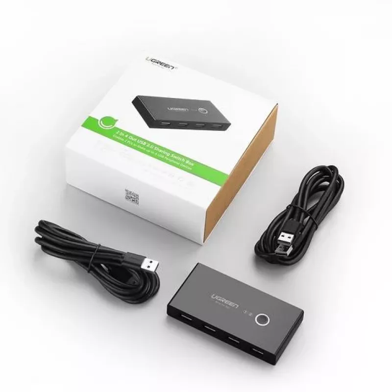 USB-Hub UGREEN 30767 — 6-Port USB 2.0-Hub, 1,5 m Kabel, 5 V/2 A, schwarz