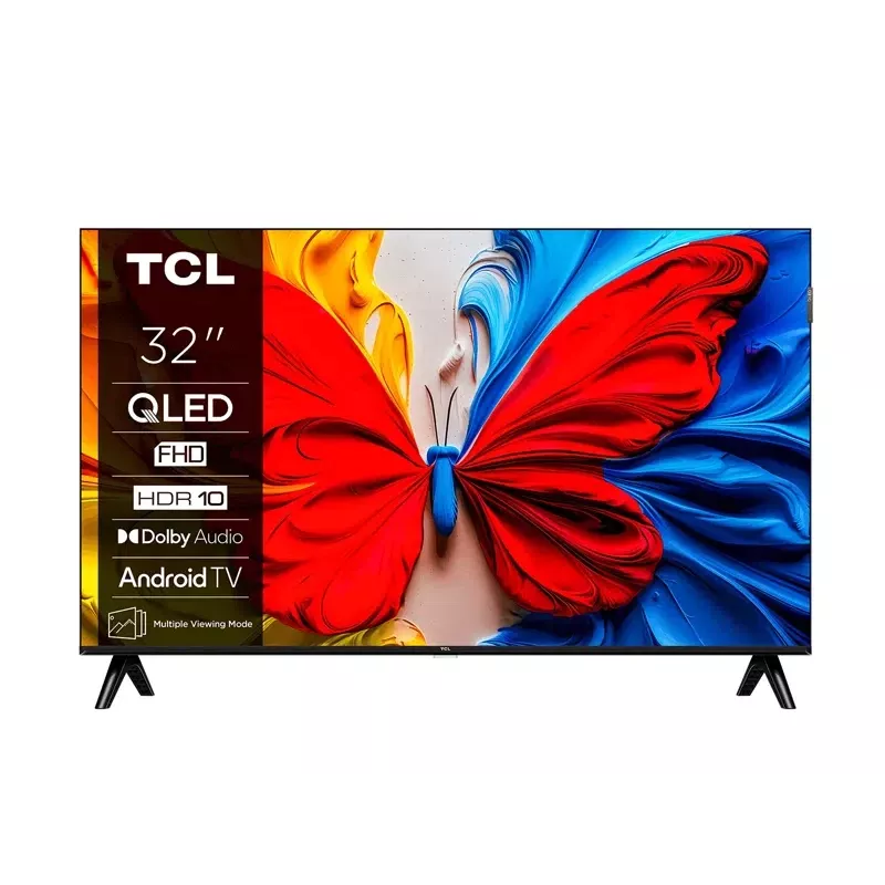 TCL 32V5C 32 Zoll QLED Full HD Smart TV, Android TV, 1920×1080, 60Hz, 2×HDMI, Wi‑Fi, Bluetooth, 20W, Schwarz