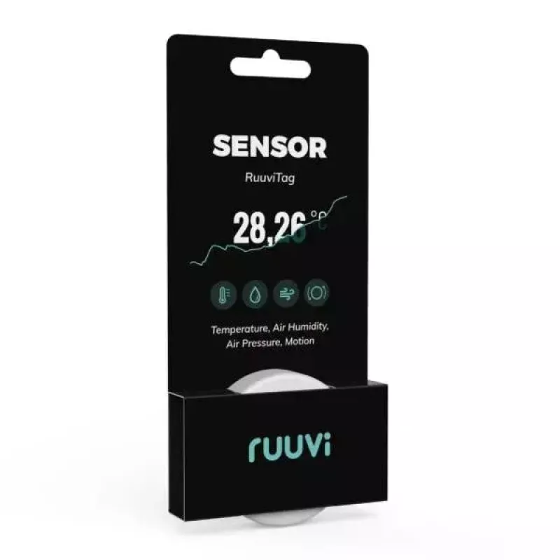 Funksensor Ruuvi RT4in1 Temperatur Luftfeuchtigkeit Luftdruck Bewegung