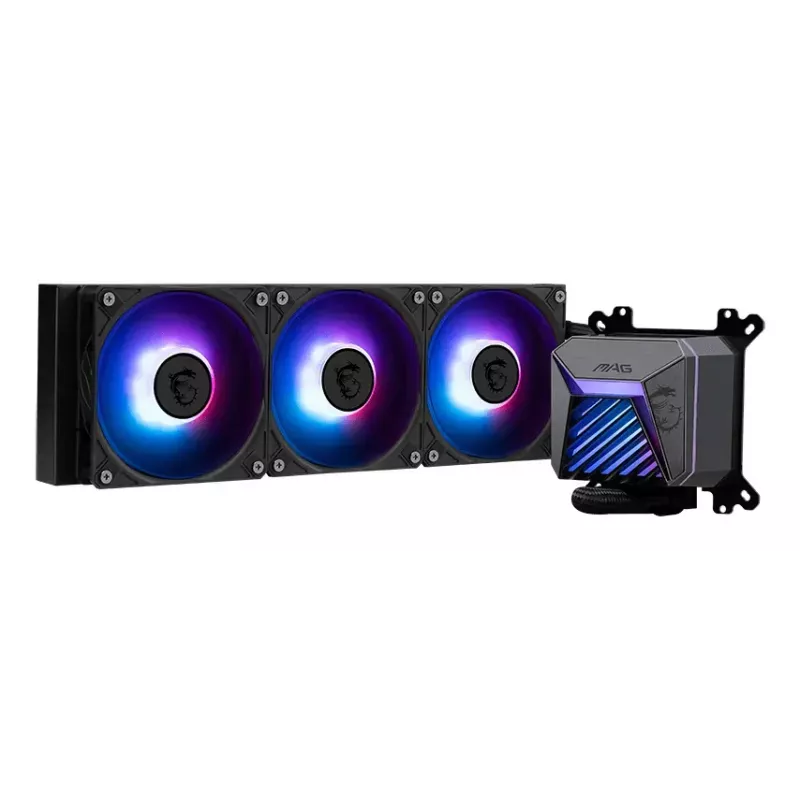 All-in-One-Flüssigkeitskühler MSI MAG Coreliquid A15 240 — 240-mm-Radiator, 2×120-mm-Lüfter, LGA1700/AM4/AM5, schwarz