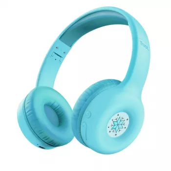 Headset TRUST Nouna binaural Bluetooth/USB-C kabelgebunden & kabellos, faltbar, für Kinder, blau, 4 cm Treiber