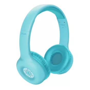 Headset TRUST Nouna binaural Bluetooth/USB-C kabelgebunden & kabellos, faltbar, für Kinder, blau, 4 cm Treiber