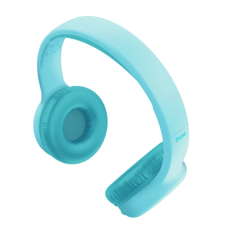 Headset TRUST Nouna binaural Bluetooth/USB-C kabelgebunden & kabellos, faltbar, für Kinder, blau, 4 cm Treiber