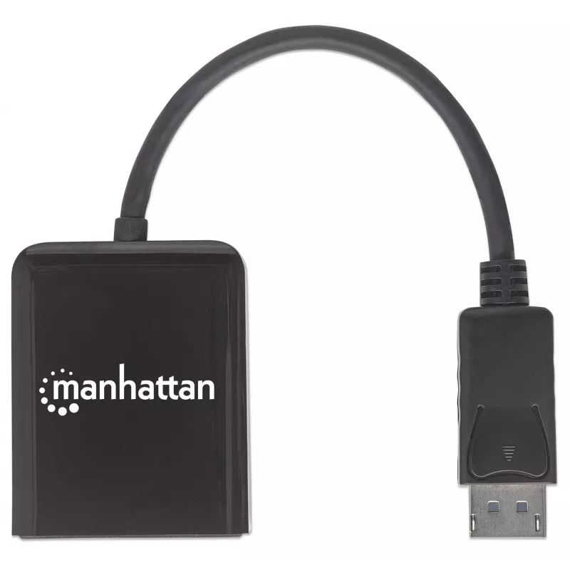 Manhattan DisplayPort 1.2 auf 2-Port DisplayPort 1.2 Splitter-Hub mit MST, 4K@30Hz, USB-A-Stromversorgung, Videowandfunktion, Schwarz, MST = Multi-Stream-Transport, 3 Jahre Garantie