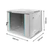 19 Zoll Rack-Schrank QOLTEC 9U Modell 54484, Abmessungen 600x500x450 mm