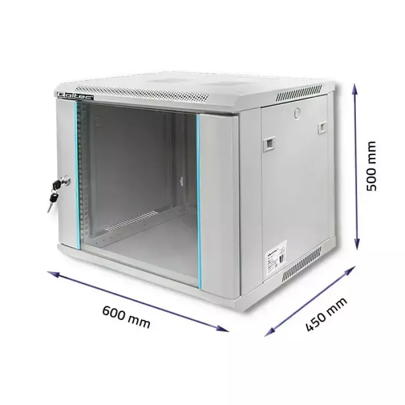 19 Zoll Rack-Schrank QOLTEC 9U Modell 54484, Abmessungen 600x500x450 mm