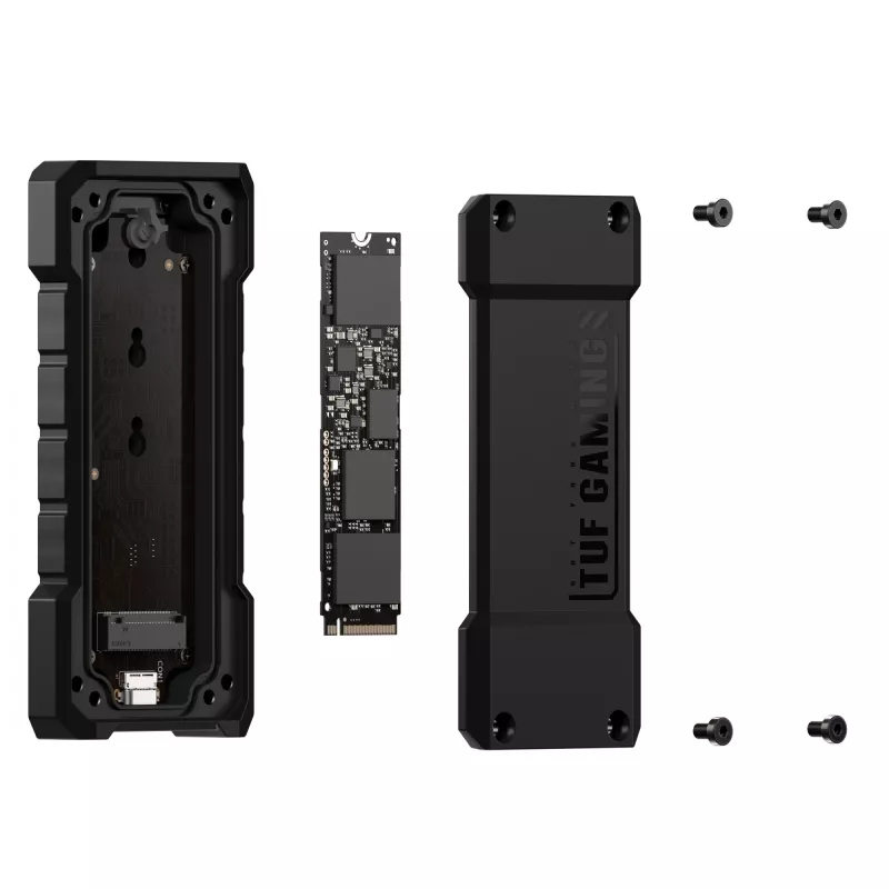 SSD enclosure ASUS TUF Gaming A2 Schwarz for M.2 PCIe / SATA, USB 3.2 Gen 2x2 20 Gbit/s, up to 4 TB, aluminium, IP68