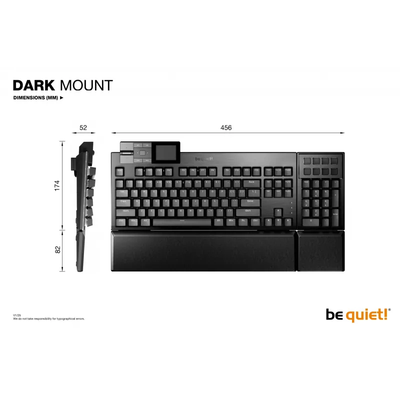 be quiet Dark Mount Silent Linear US ANSI Tastatur Gaming USB QWERTY US Englisch Schwarz