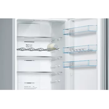 Kühl-Gefrierkombination Bosch Serie 4 KGN39VIEB freistehend 368 L, Energieeffizienzklasse E, Edelstahl, NoFrost, Gefrierteil unten