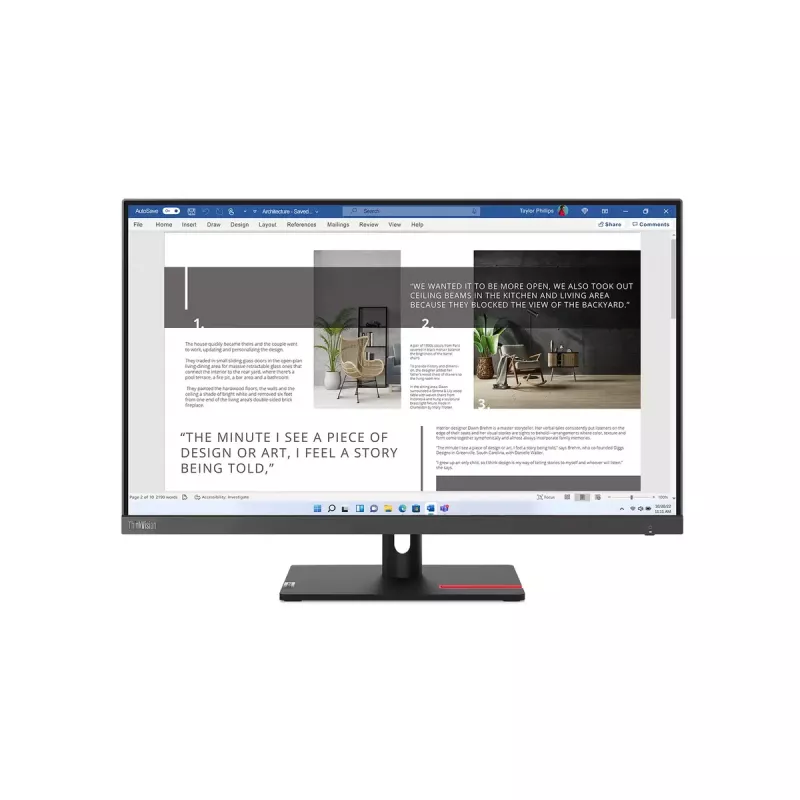 Monitor Lenovo ThinkVision S27i-30 27 Zoll Full HD IPS LED 1920×1080, 100 Hz, 300 cd/m², 6 ms, HDMI x2, VESA 100×100